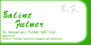 balint fulmer business card